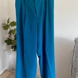 Sergio Hudson x Target Teal High-Waist Wide Leg Tailored Trousers - Medium